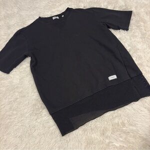 KDNK | Oversized Mesh Trim Streetwear Style Shirt | Men’s LG | Black